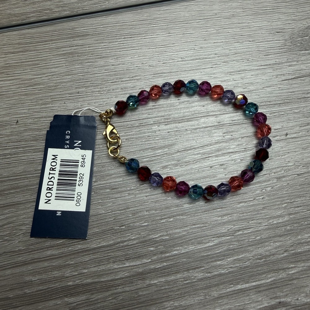 Nordstrom Crystal Collection Beaded Bracelet Multicolor New